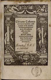 Tyndale's New Testament, title page.
